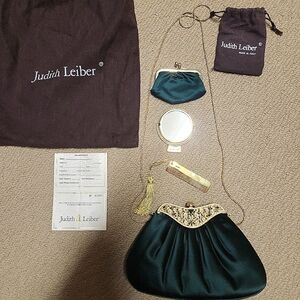 Judith Leiber Emerald Green Evening Handbag